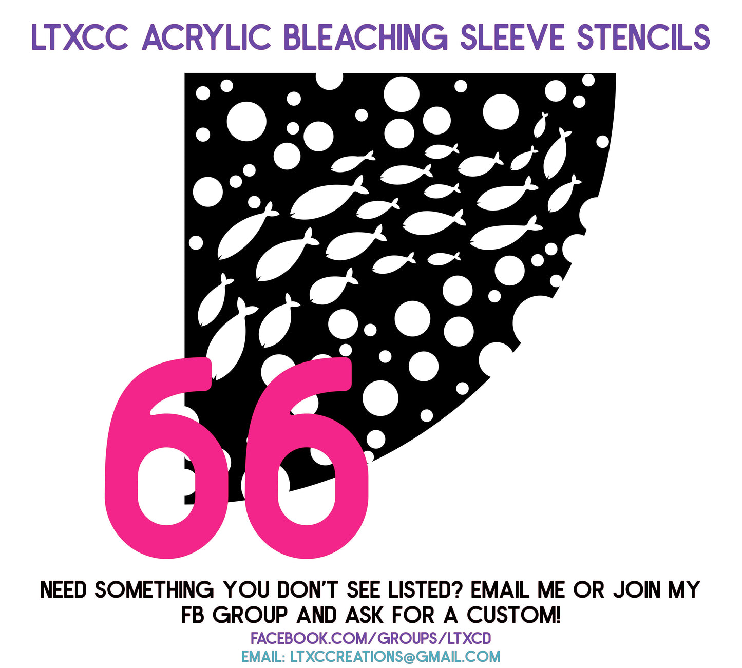 ADULT SIZE Acrylic Bleaching SLEEVE Stencils