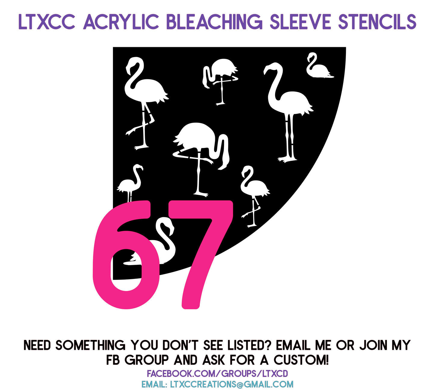 ADULT SIZE Acrylic Bleaching SLEEVE Stencils
