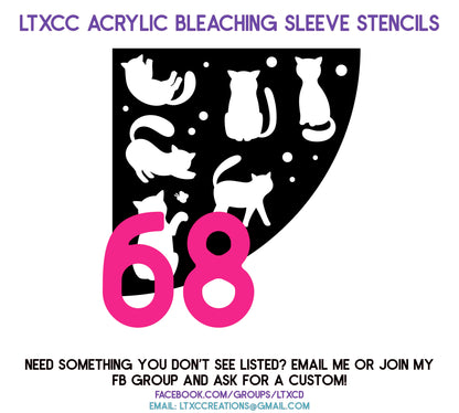ADULT SIZE Acrylic Bleaching SLEEVE Stencils