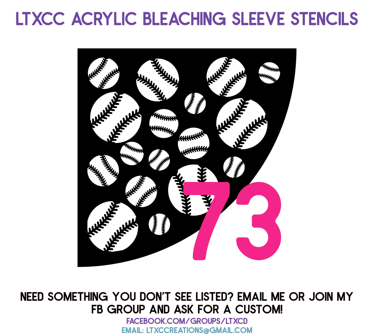 ADULT SIZE Acrylic Bleaching SLEEVE Stencils