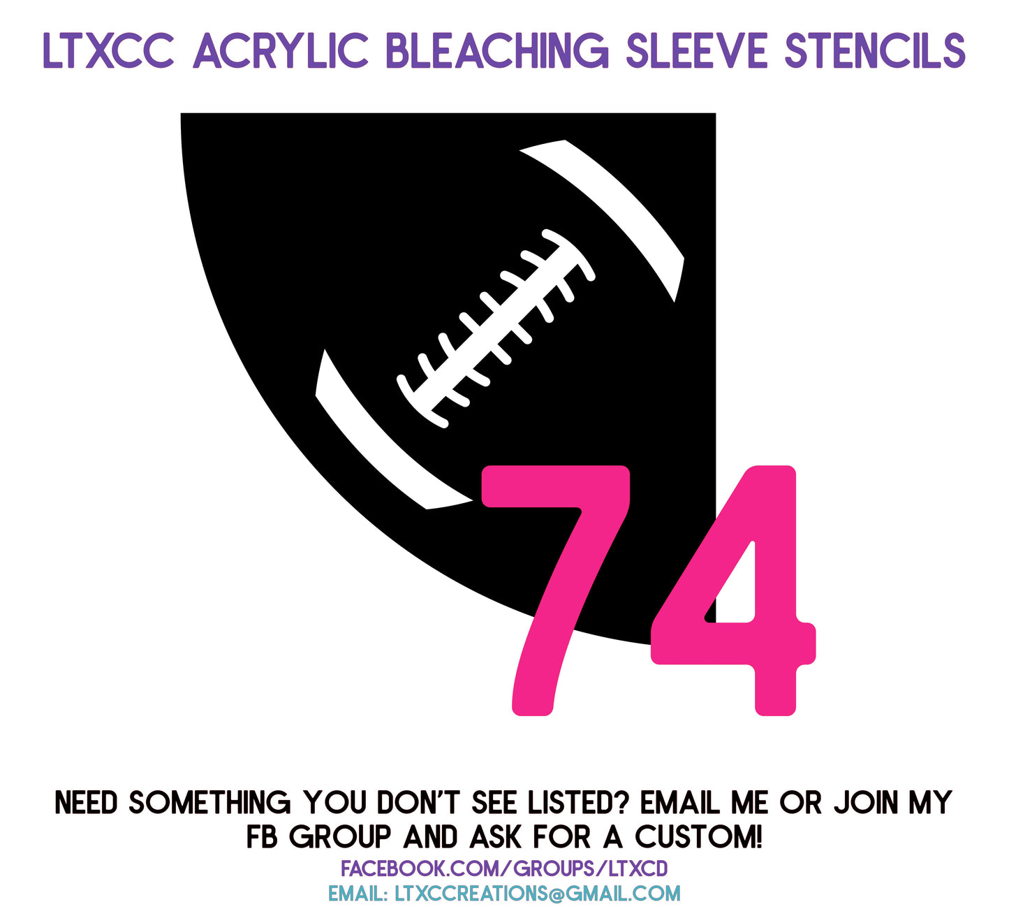 ADULT SIZE Acrylic Bleaching SLEEVE Stencils