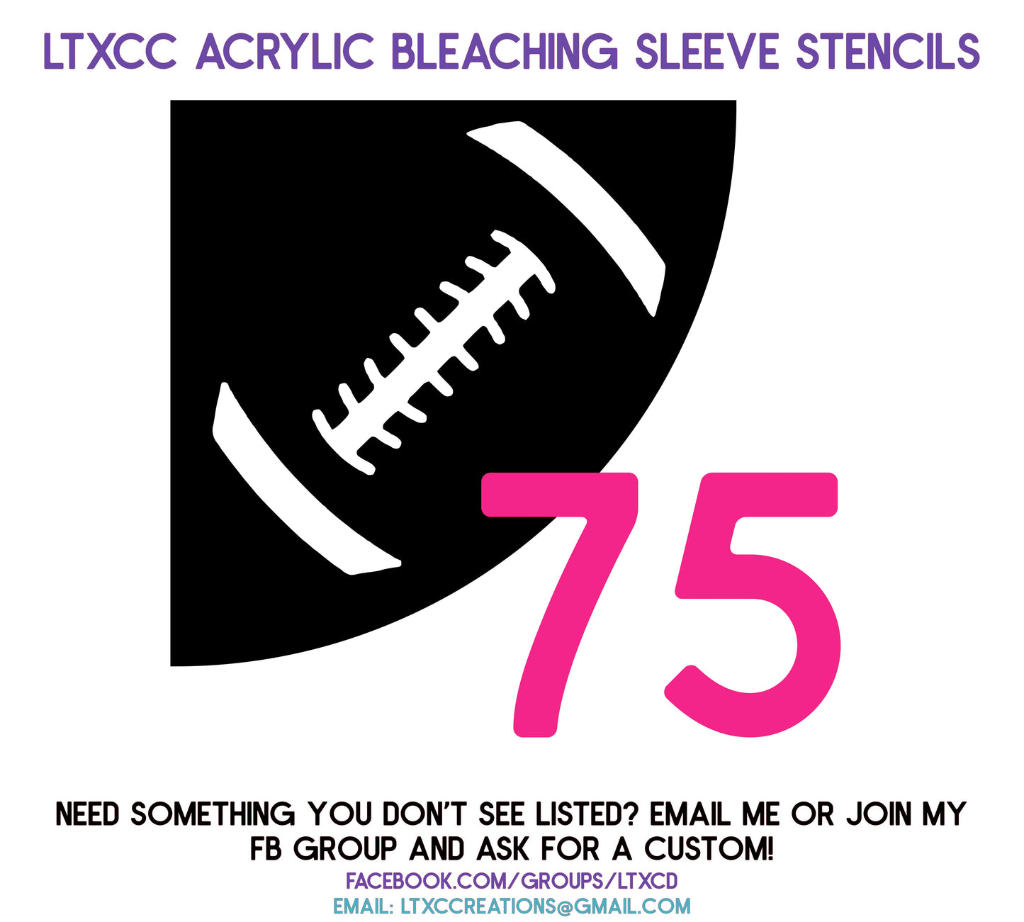 ADULT SIZE Acrylic Bleaching SLEEVE Stencils