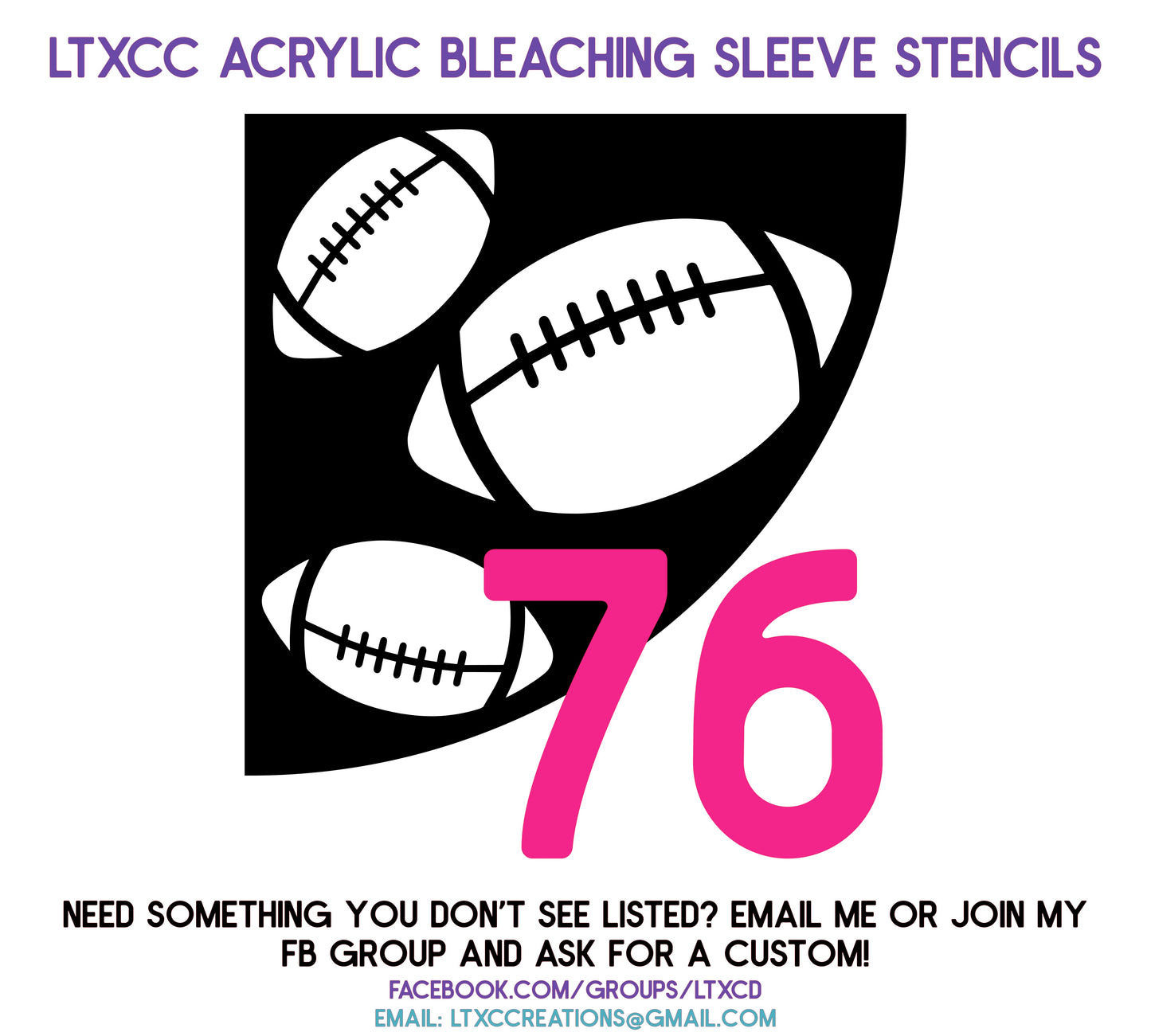 ADULT SIZE Acrylic Bleaching SLEEVE Stencils