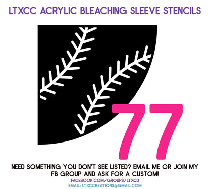 ADULT SIZE Acrylic Bleaching SLEEVE Stencils