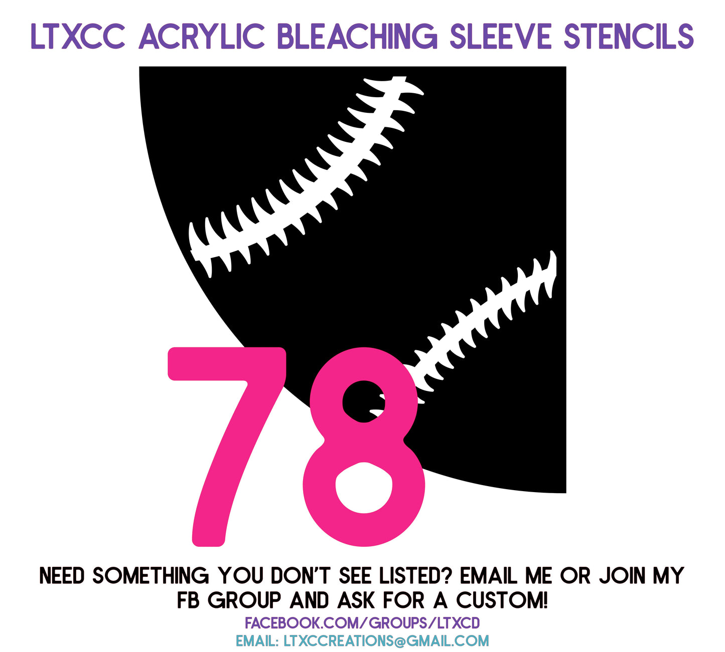 ADULT SIZE Acrylic Bleaching SLEEVE Stencils
