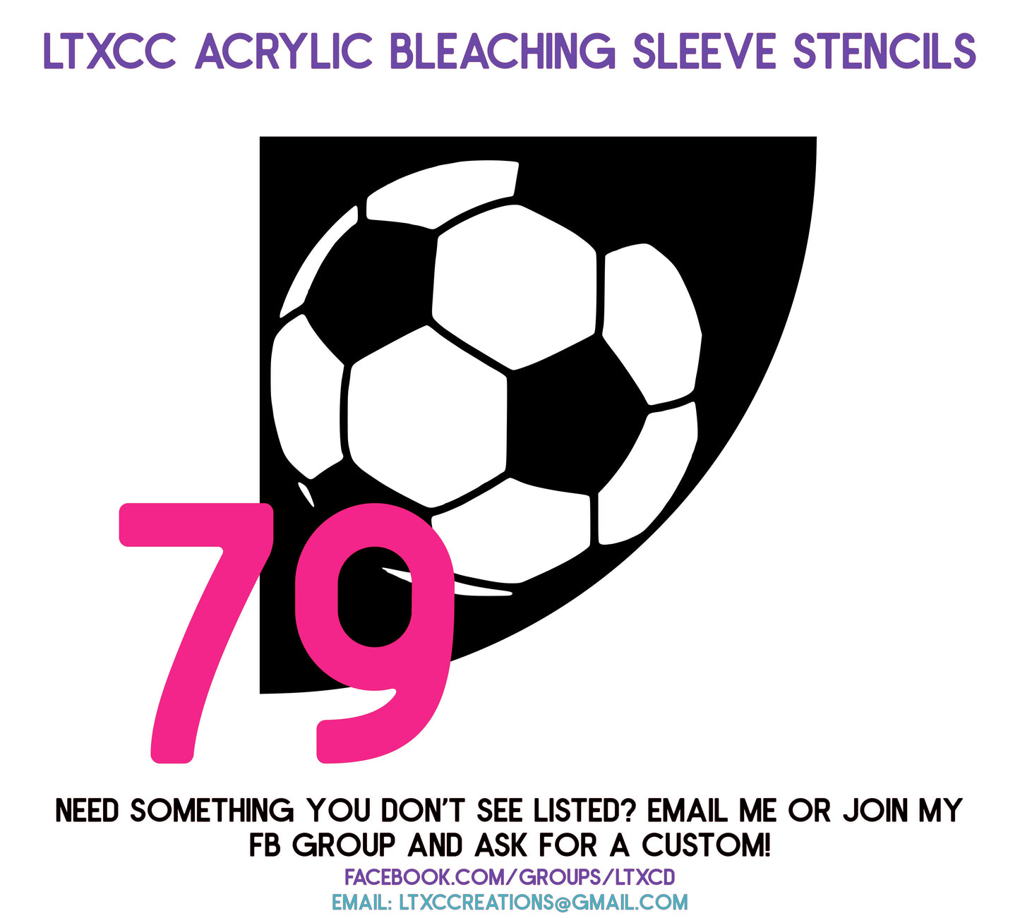 ADULT SIZE Acrylic Bleaching SLEEVE Stencils