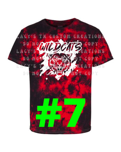 YOUTH WILDCAT TIE DYE TEES - PRE-ORDER - 7-14 DAY TURN AROUND TIME AFTER PRE-ORDER CLOSES TUESDAY, OCT. 11TH