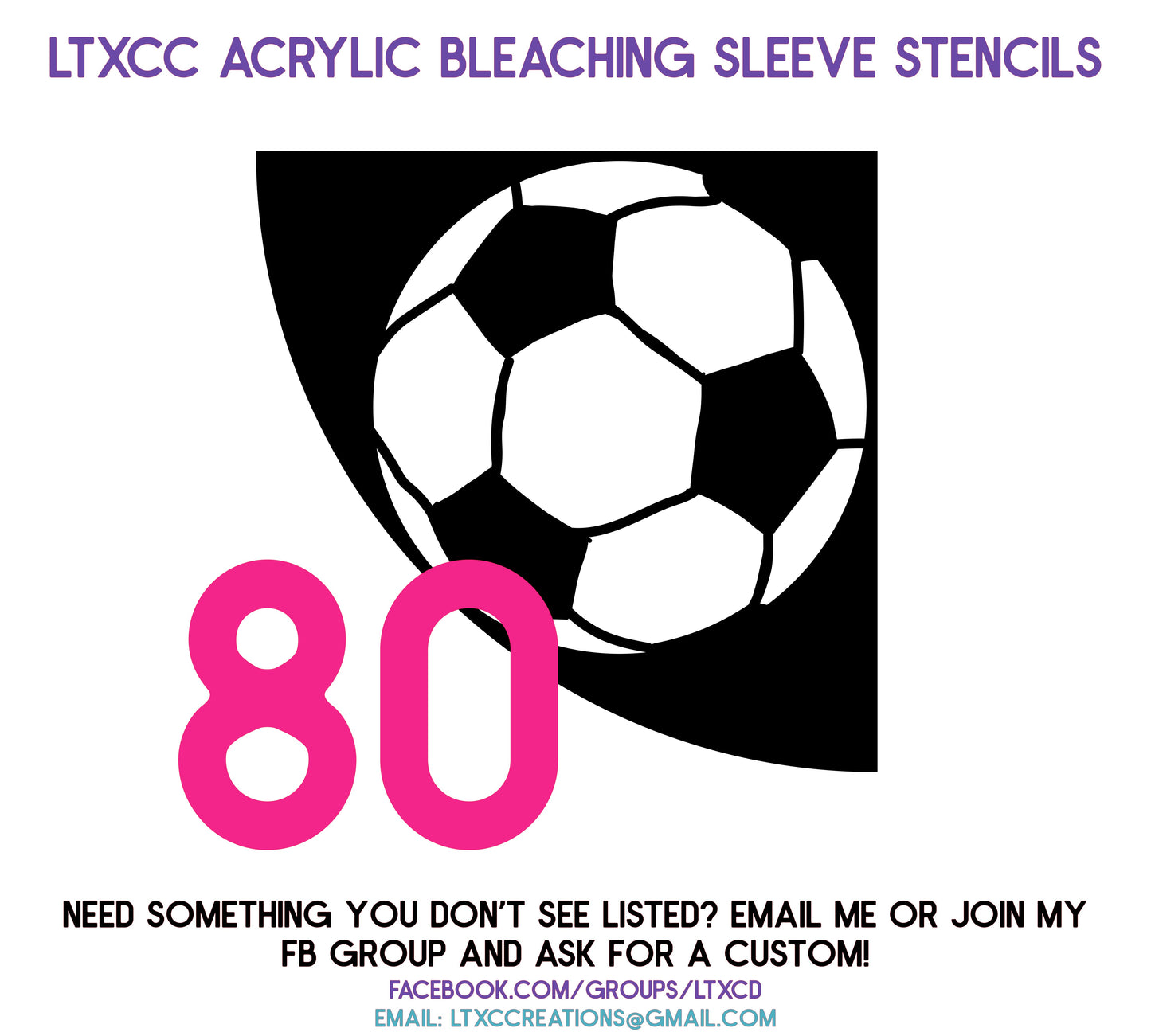 ADULT SIZE Acrylic Bleaching SLEEVE Stencils