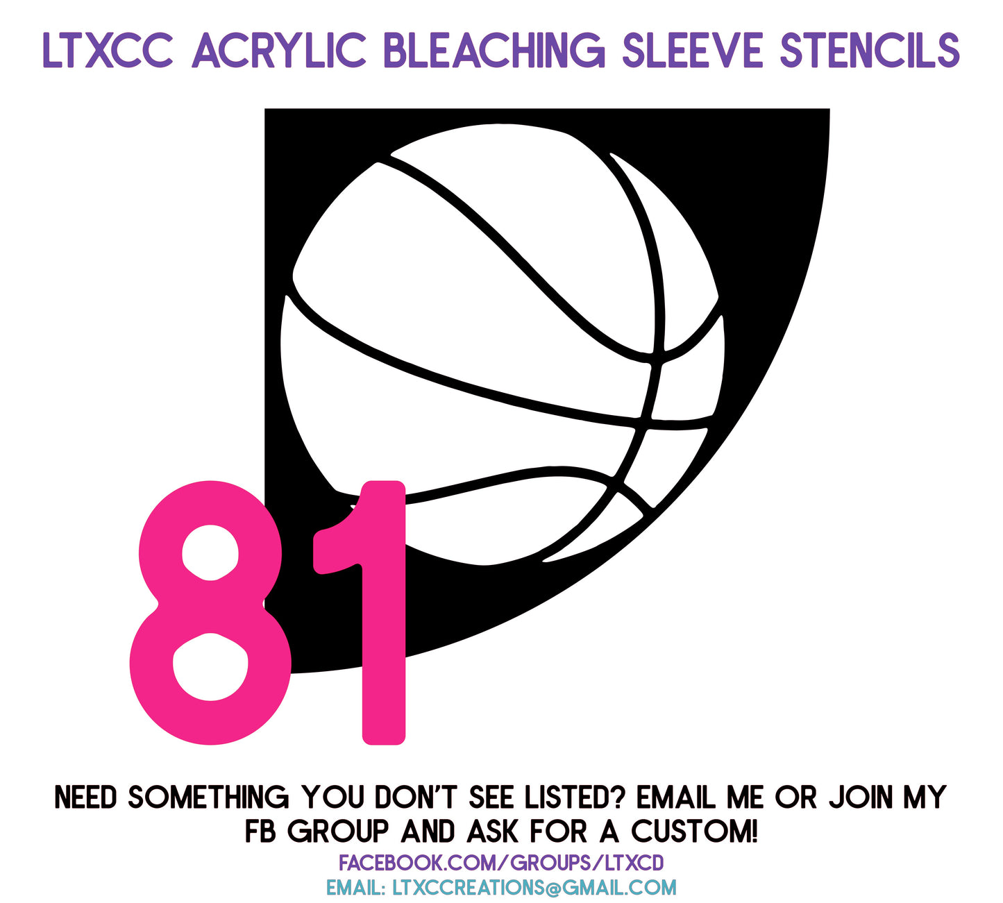 ADULT SIZE Acrylic Bleaching SLEEVE Stencils