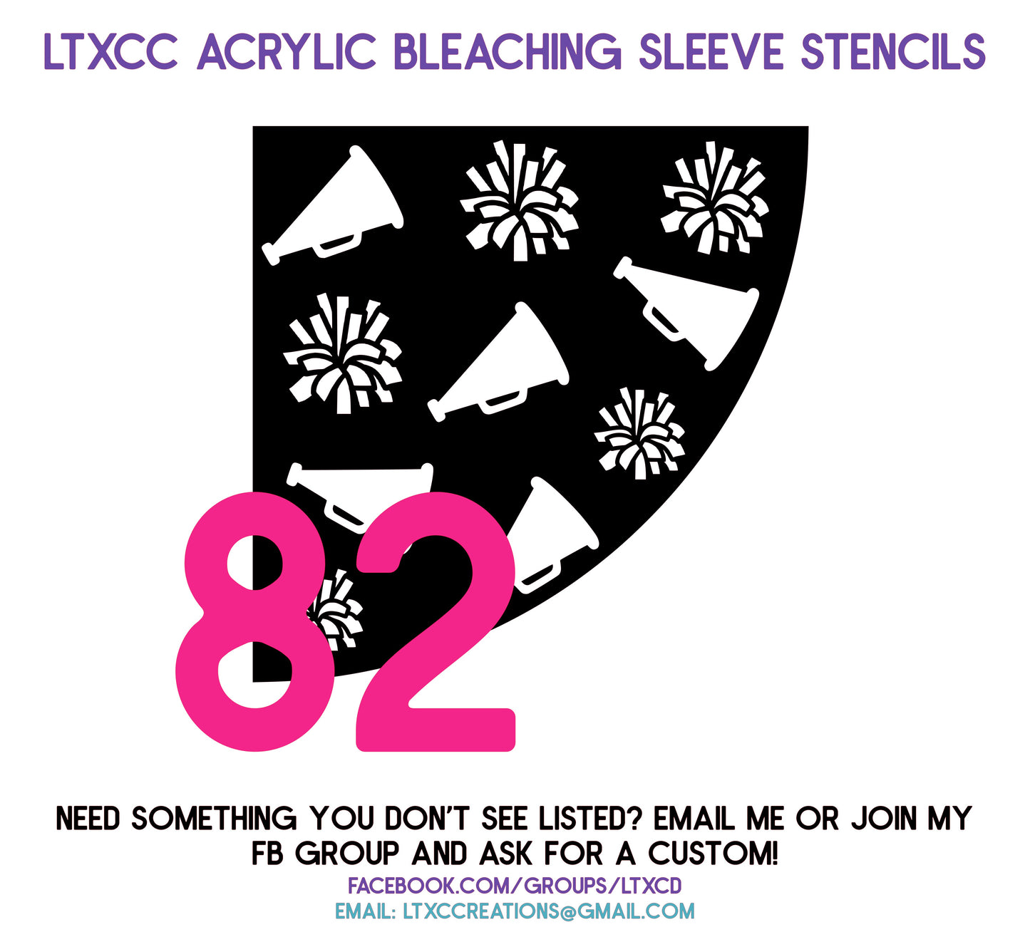 ADULT SIZE Acrylic Bleaching SLEEVE Stencils