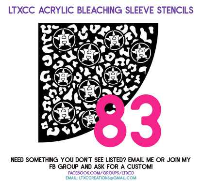 ADULT SIZE Acrylic Bleaching SLEEVE Stencils