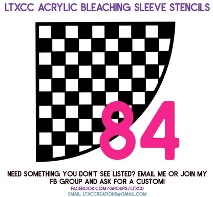 ADULT SIZE Acrylic Bleaching SLEEVE Stencils