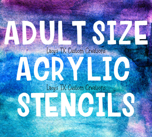 ADULT SIZE Acrylic Bleaching SLEEVE Stencils
