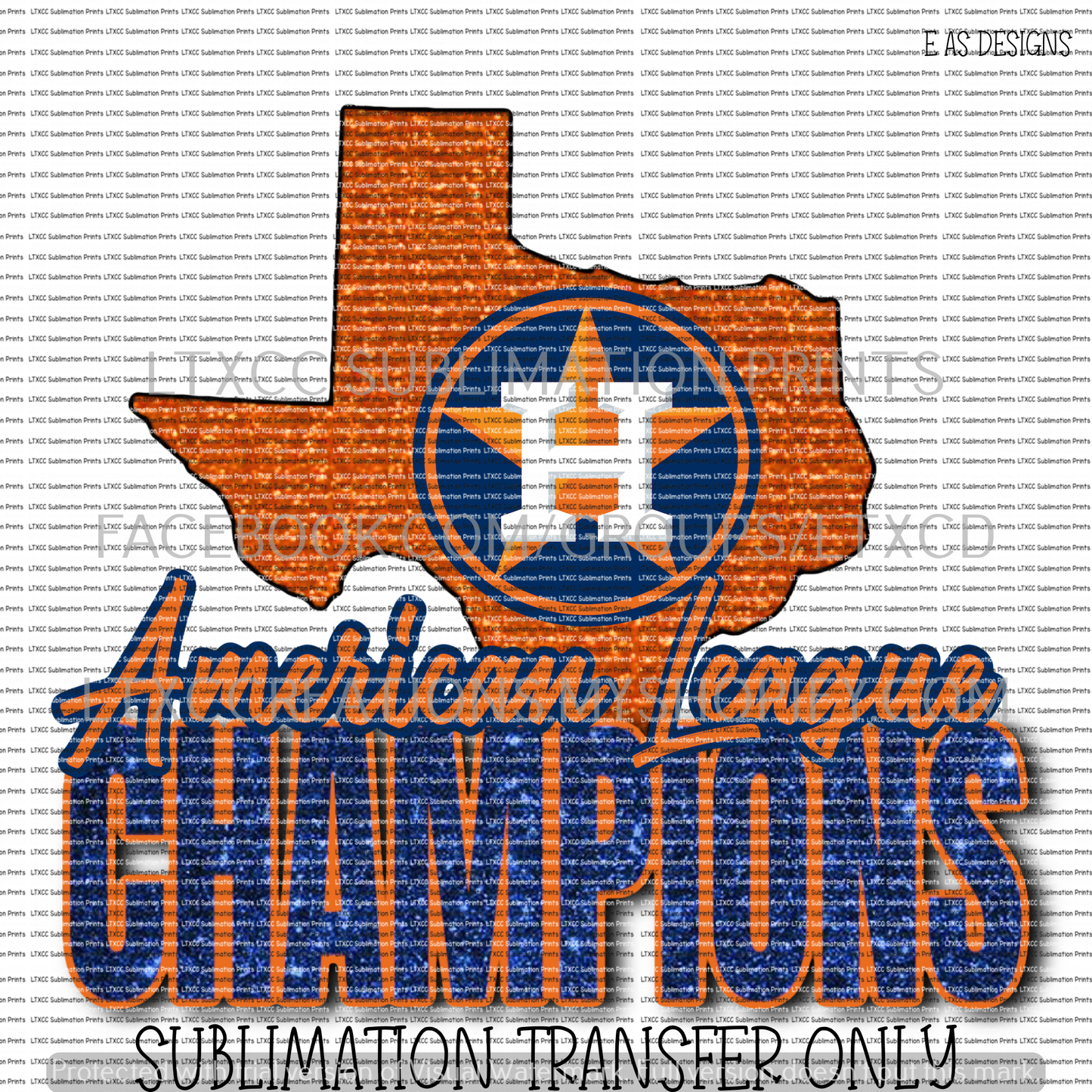 A S T R O S American League Champions # 2 -  SUBLIMATION PRINT TRANSFER