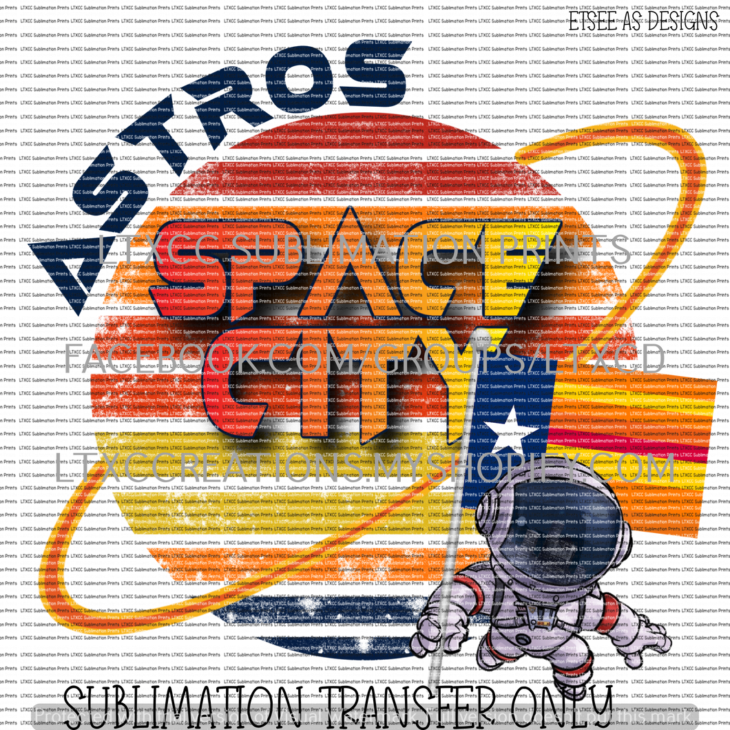 A S T R O S SPACE CITY #1  - SUBLIMATION PRINT TRANSFER