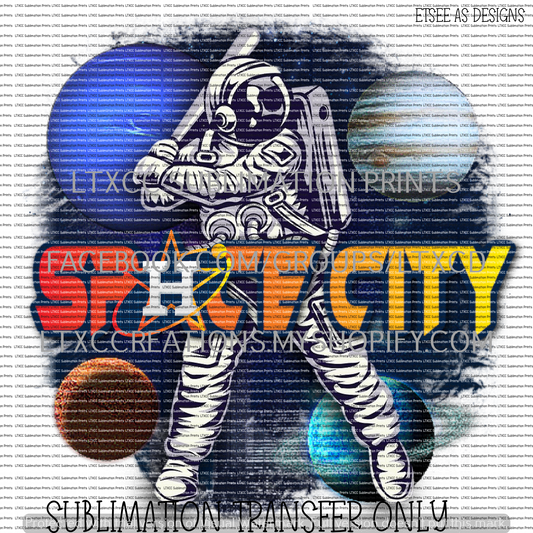 A S T R O S SPACE CITY #3  - SUBLIMATION PRINT TRANSFER