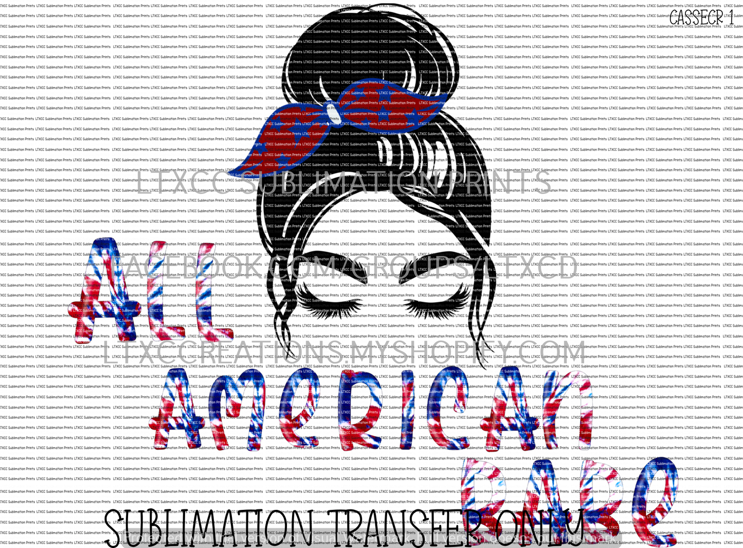 ALL AMERICAN BABE -  SUBLIMATION PRINT TRANSFER