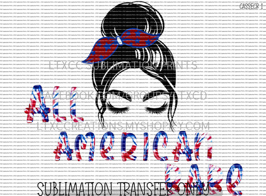 ALL AMERICAN BABE -  SUBLIMATION PRINT TRANSFER