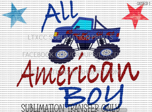 ALL AMERICAN BOY -  SUBLIMATION PRINT TRANSFER