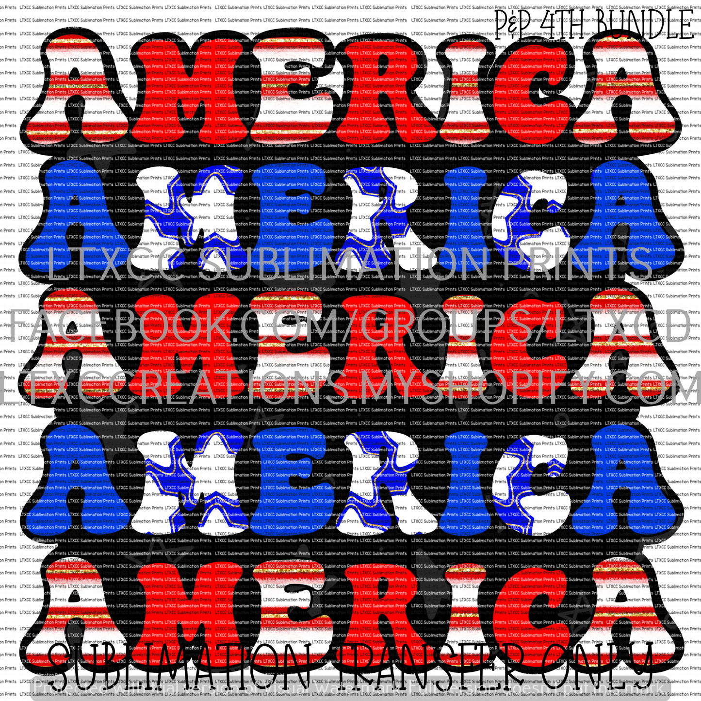 AMERICA AMERICA AMERICA AMERICA AMERICA -  SUBLIMATION PRINT TRANSFER