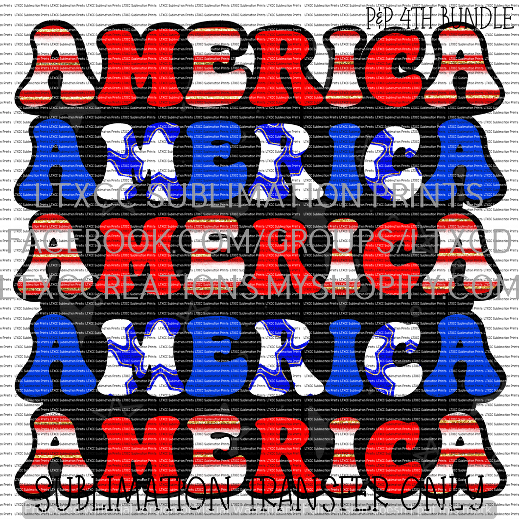 AMERICA AMERICA AMERICA AMERICA AMERICA -  SUBLIMATION PRINT TRANSFER