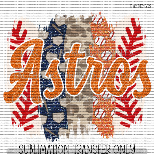 A S T R O S  Baseball Background -  SUBLIMATION PRINT TRANSFER