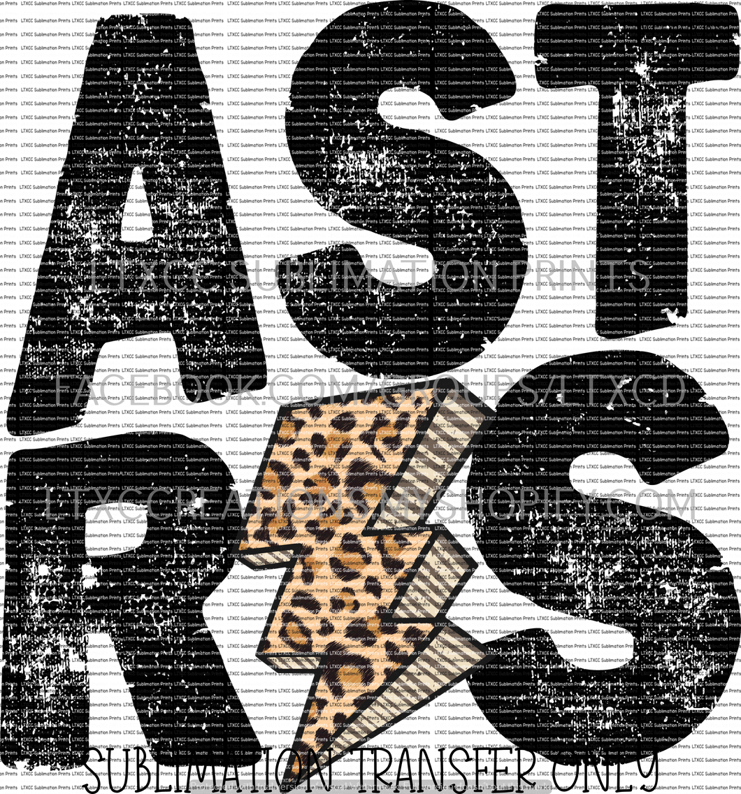 A S T R O S  DISTRESSED LEOPARD BLACK -  SUBLIMATION PRINT TRANSFER