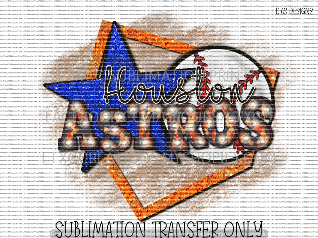 HOUSTON A S T R O S  -  SUBLIMATION PRINT TRANSFER