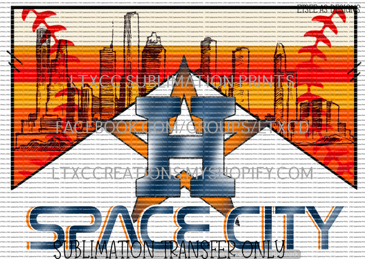 A S T R O S SPACE CITY #2  - SUBLIMATION PRINT TRANSFER