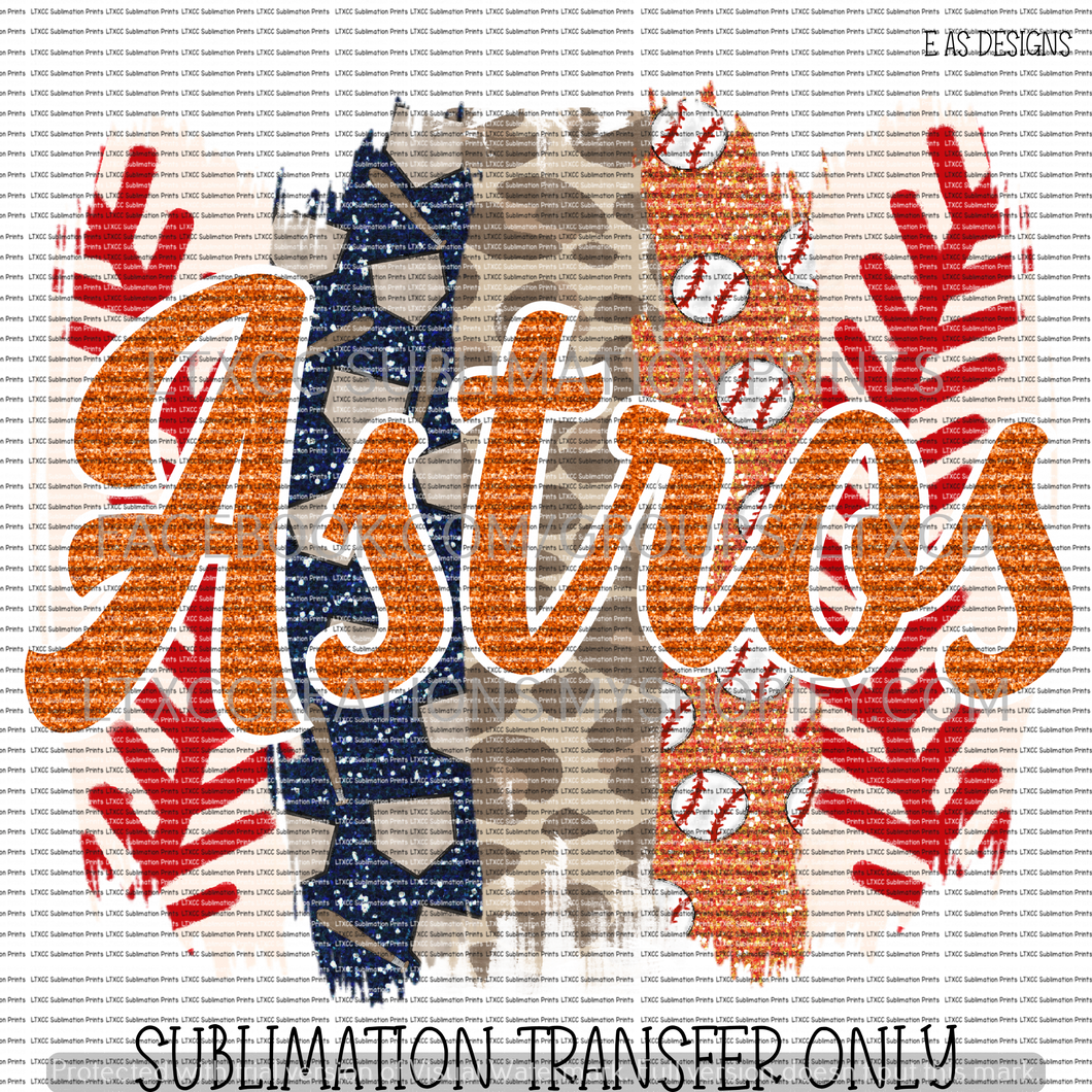 A S T R O S  Baseball Background -  SUBLIMATION PRINT TRANSFER