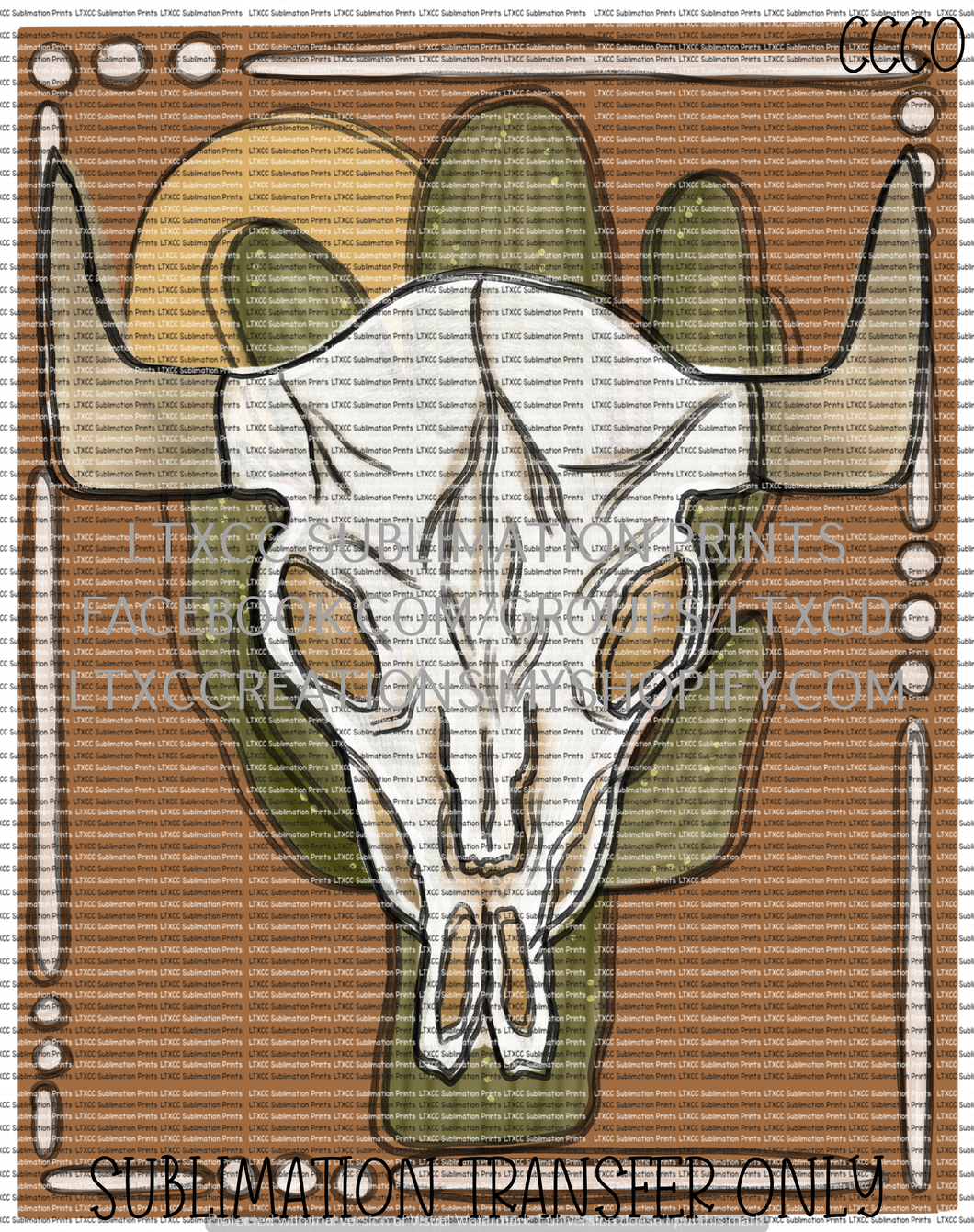 BOHO Cow Skull- SUBLIMATION PRINT TRANSFER