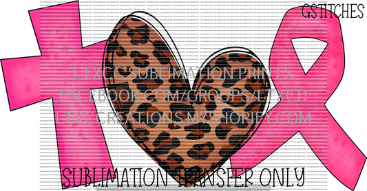 Breast Cancer Cross/Heart/Ribbon - SUBLIMATION PRINT TRANSFER