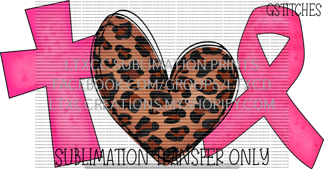 Breast Cancer Cross/Heart/Ribbon - SUBLIMATION PRINT TRANSFER