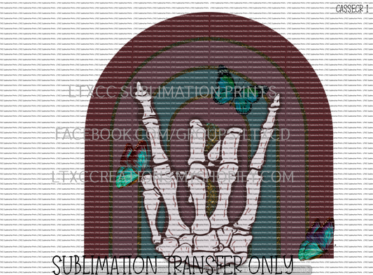 BUTTERFLY SKELETON -  SUBLIMATION PRINT TRANSFER