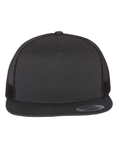 YP Classics - Flat Bill Trucker Cap - YOUTH/ADULT WITH LEATHER PATCH