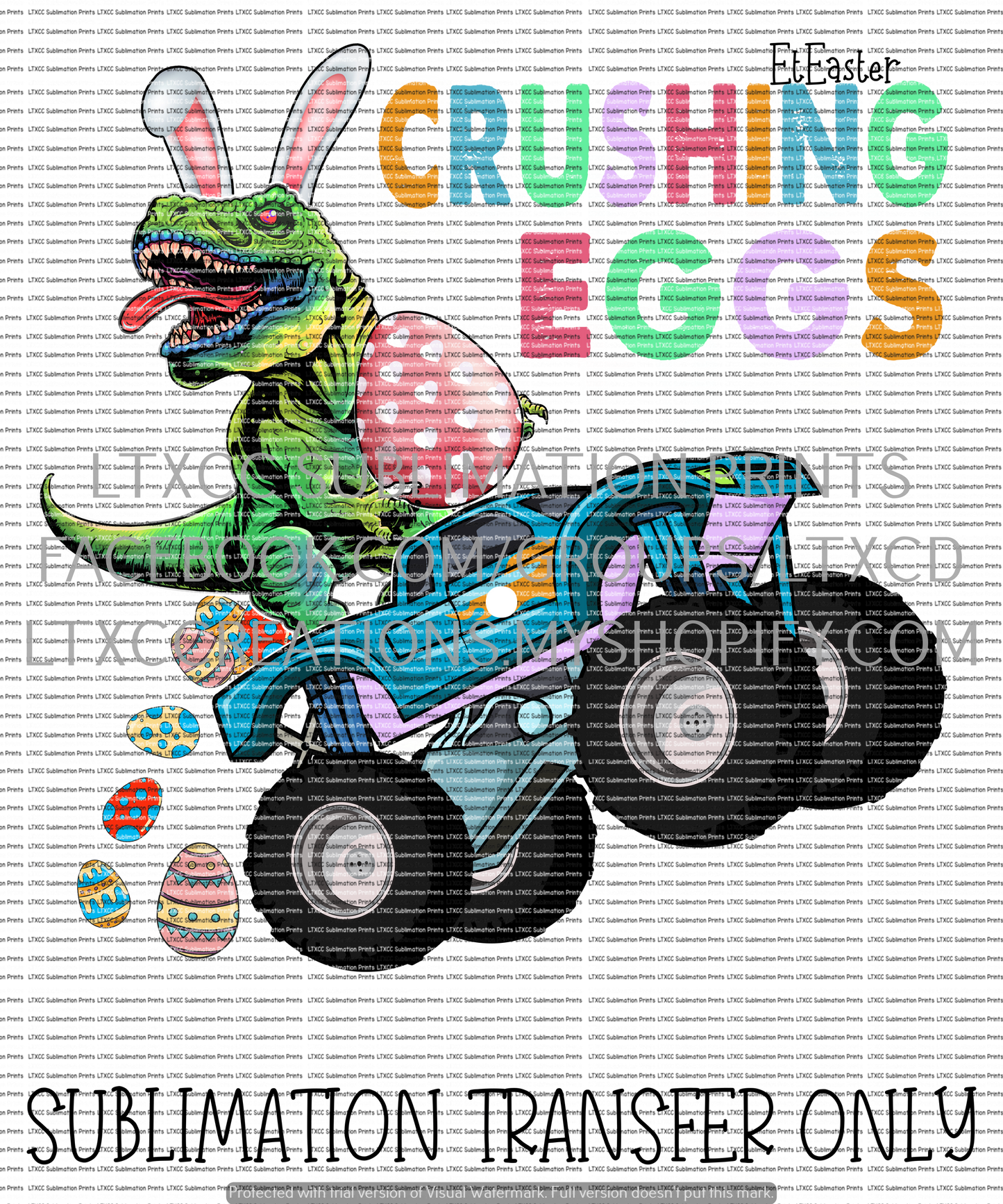 Crushing Eggs Monster Truck - SUBLIMATION PRINT TRANSFER