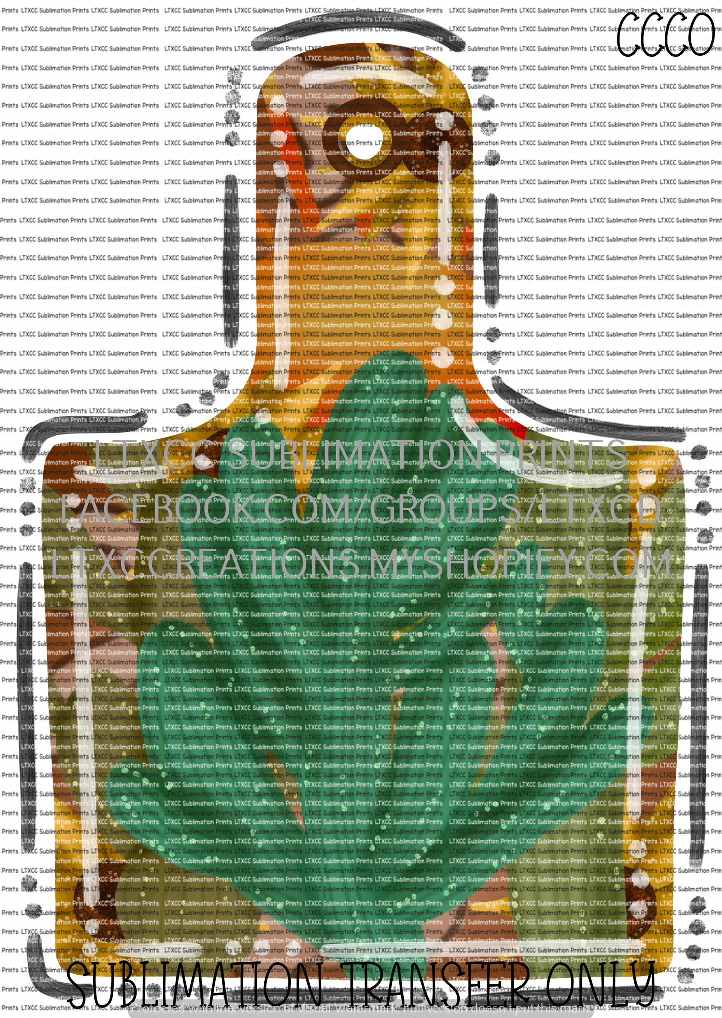 Cactus Cow Tag - SUBLIMATION PRINT TRANSFER