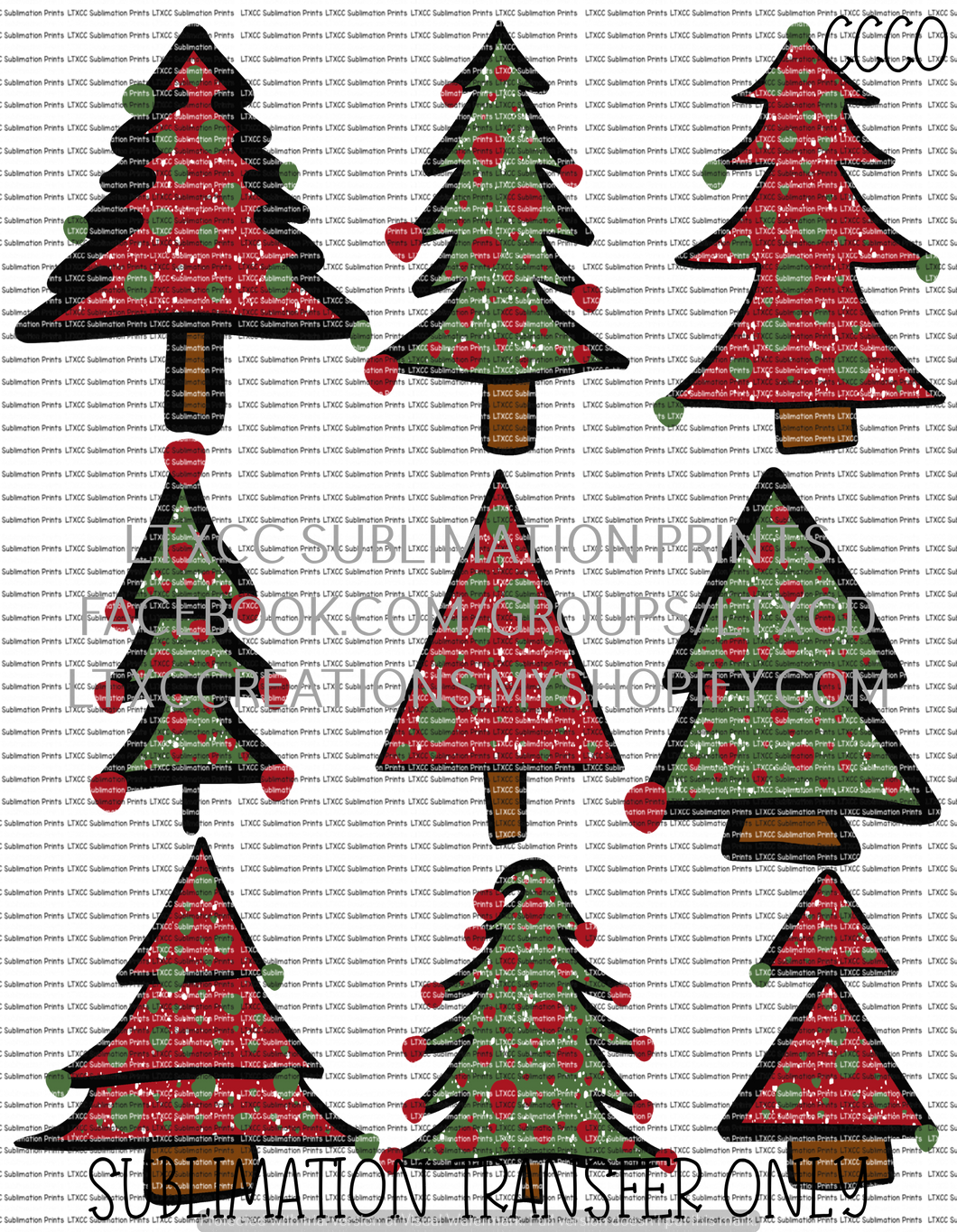 Christmas Trees - SUBLIMATION PRINT TRANSFER