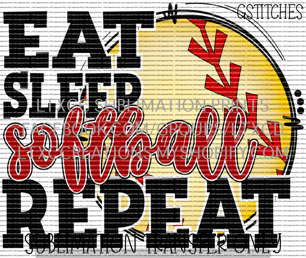 Eat Sleep Softball Repeat - SUBLIMATION PRINT TRANSFER