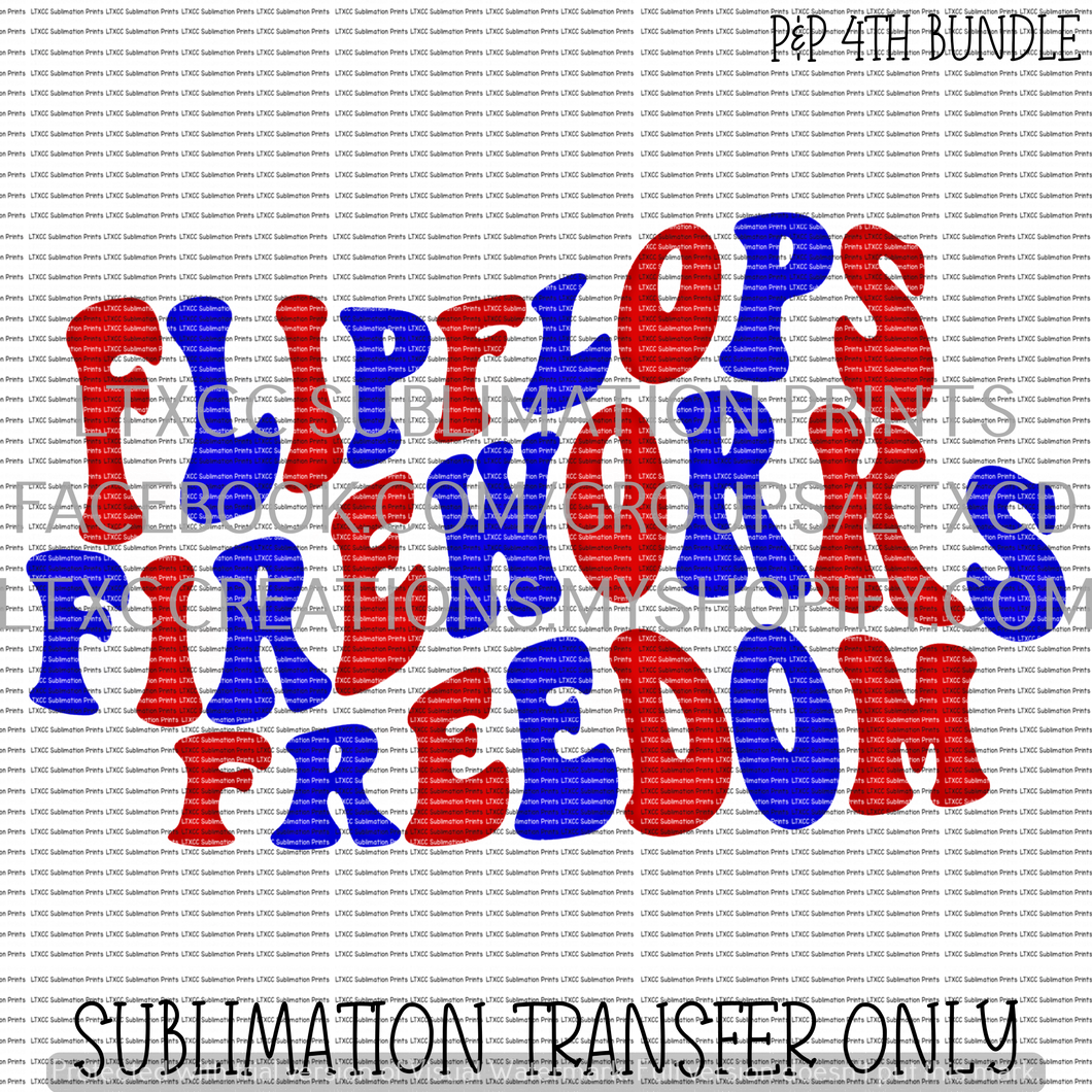 FLIPFLOPS FIREWORKS & FREEDOM -  SUBLIMATION PRINT TRANSFER