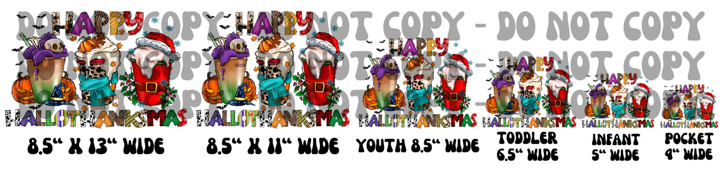 HAPPY HALLOWTHANKSMAS - SUBLIMATION PRINT TRANSFER