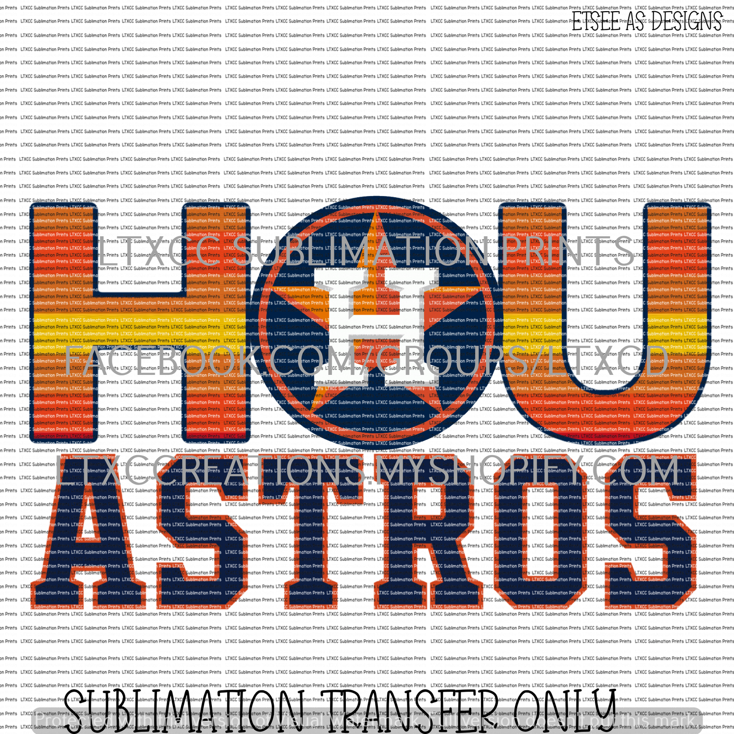 HOU A S T R O S -  SUBLIMATION PRINT TRANSFER