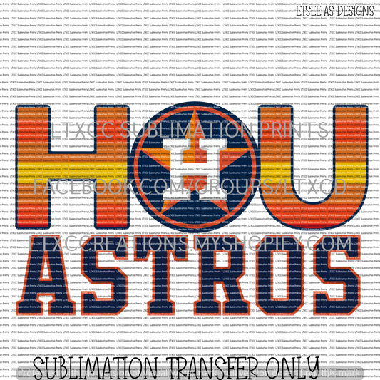 HOU A S T R O S -  SUBLIMATION PRINT TRANSFER