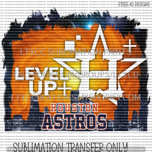 HOUSTON A S T R O S  L E V E L UP -  SUBLIMATION PRINT TRANSFER