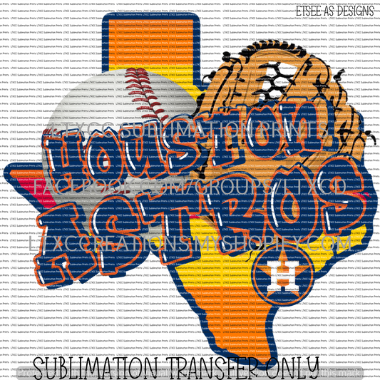 HOUSTON A S T R O S  TEXAS -  SUBLIMATION PRINT TRANSFER