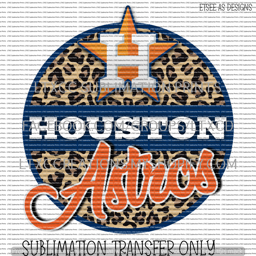 HOUSTON A S T R O S LEOPARD CIRCLE -  SUBLIMATION PRINT TRANSFER