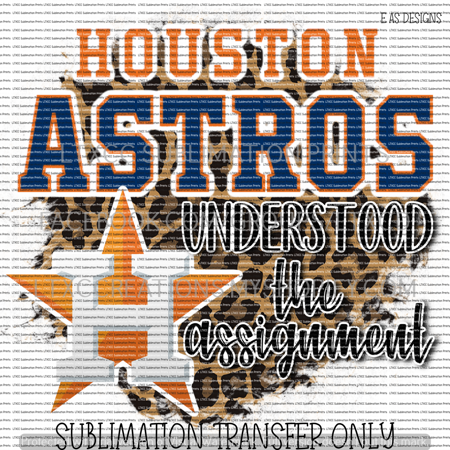 HOUSTON A S T R O S UNDERSTOOD THE ASSIGNMENT   -  SUBLIMATION PRINT TRANSFER