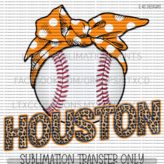HOUSTON BALL A S T R O S   -  SUBLIMATION PRINT TRANSFER