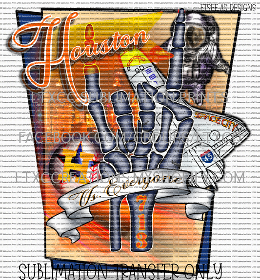 HOUSTON VS EVERYONE A S T R O S  -  SUBLIMATION PRINT TRANSFER