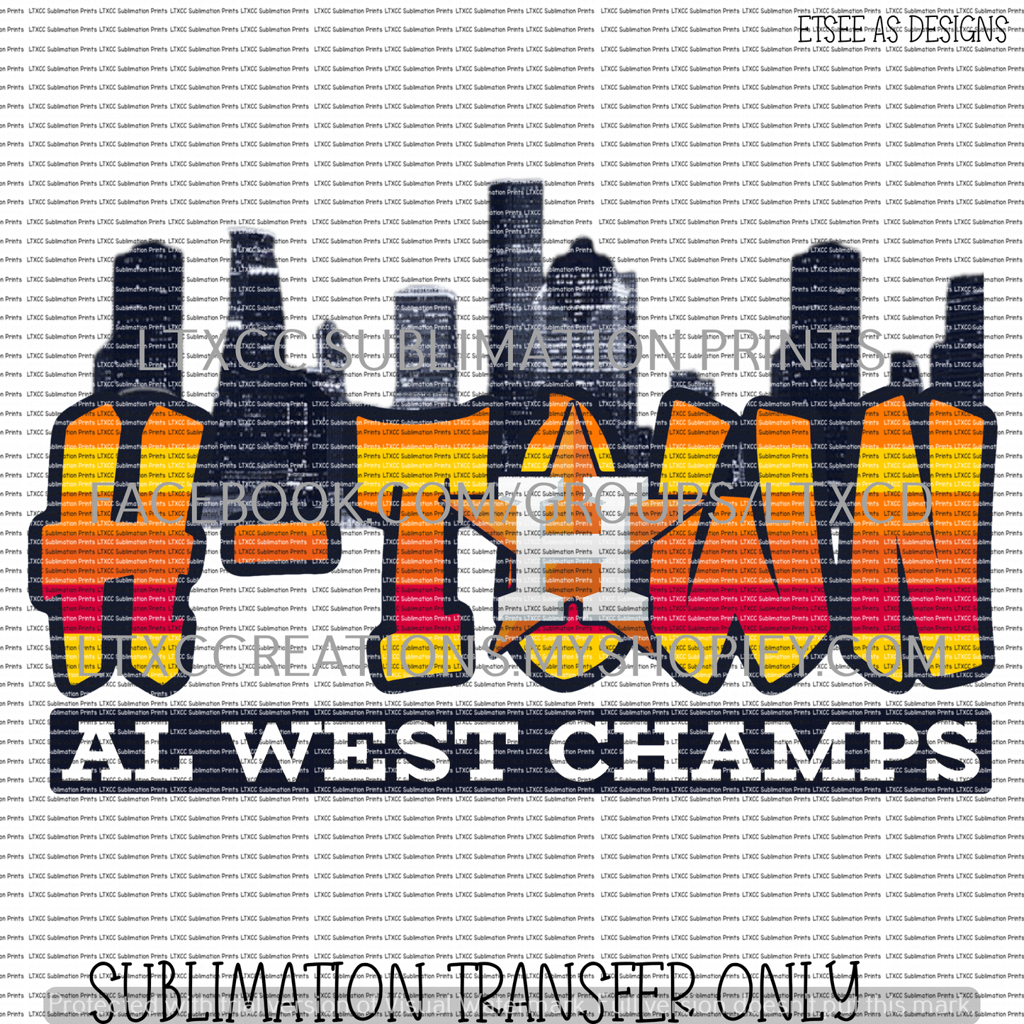 A S T R O S H-TOWN AL WEST CHAMPS -  SUBLIMATION PRINT TRANSFER